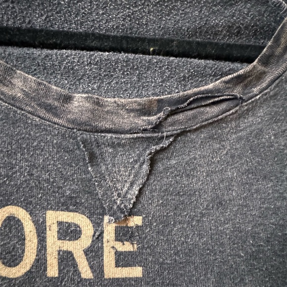 T*Party Size S Distressed Black Acid Wash Crewneck - Picture 4 of 7